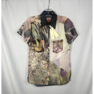 Diesel C-Alumpia Short Sleeve Floral Button-Up Shirt Size XS